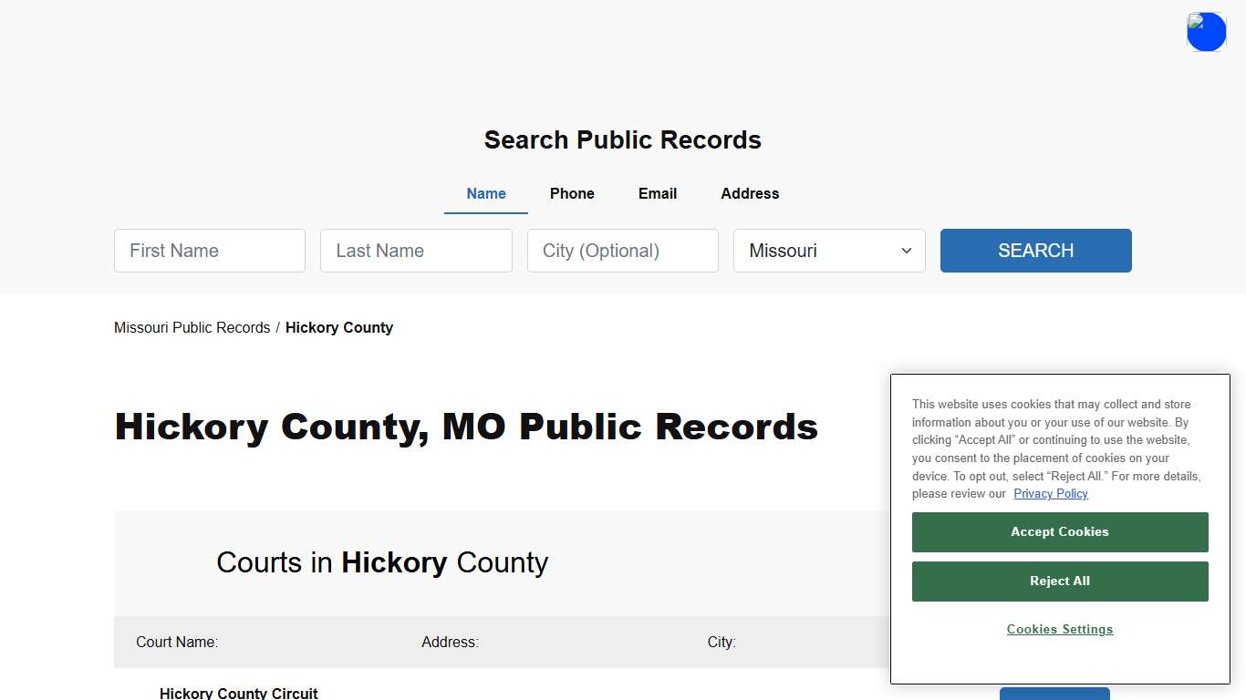 Hickory County, MO Public Court, Arrest and Inmate Records - ThePublicIndex